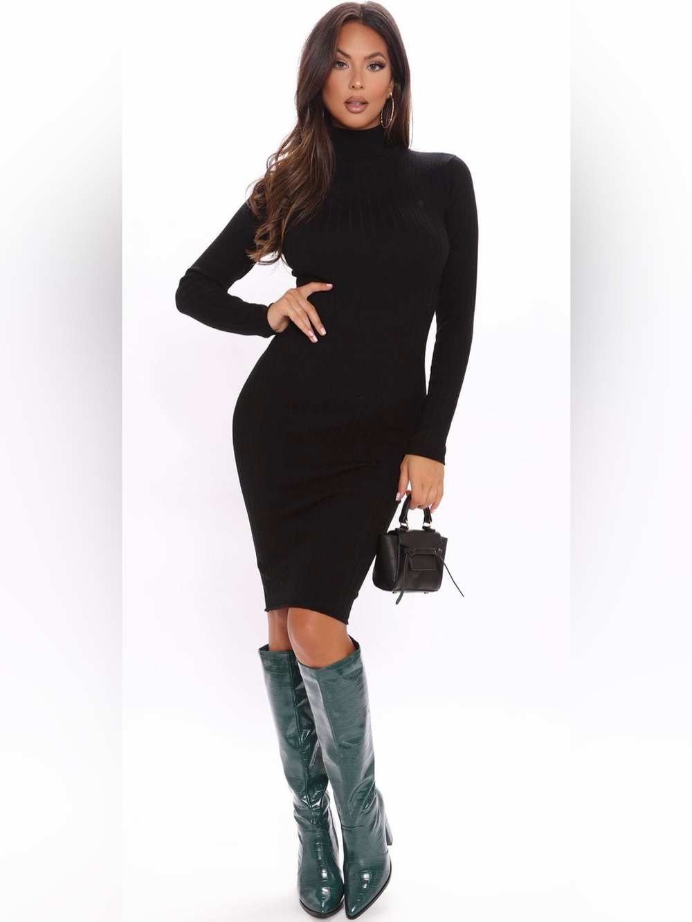 Ribbed Midi Bodycon Sweater Dress